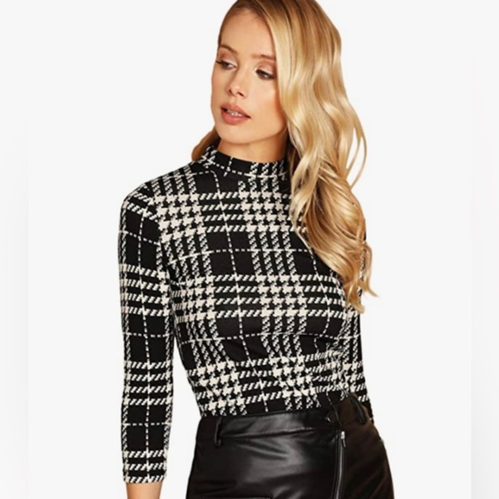 NWOT 3/4 sleeve plaid top